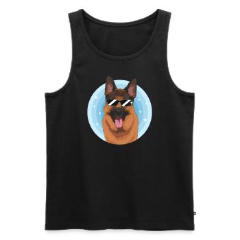 Cadeau Berger Allemand Chien Berger Allemand Cadeau Chien Berger Allemand - Débardeur bio Premium Homme - noir - Devant - Michal (187cm)