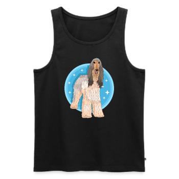 Afghanischer Windhund Hund Hundehalter Geschenk - Männer Premium Bio Tank Top - Schwarz - Vorne - Michal (187cm)