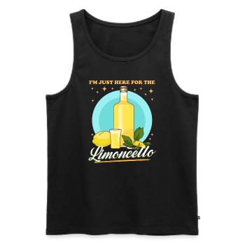Limoncello Liqueur de citron cadeau - Débardeur bio Premium Homme - noir - Devant - AI Model Male 178 light (178cm)