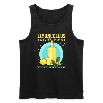 Limoncello Limoncellos | Cadeau de liqueur de citron - Débardeur bio Premium Homme - noir - Devant - AI Model Male 178 light (178cm)