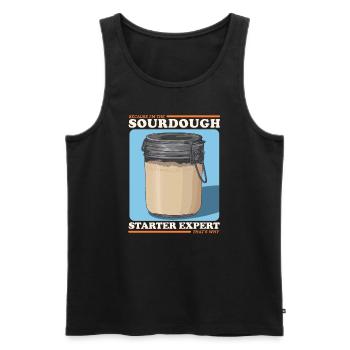 Sourdough Starter Expert Gift - Men's Premium Organic Tank Top - black - Front - AI Model Male 178 light (178cm)