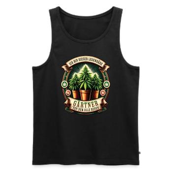 I'm this legendary gardener cannabis - Men's Premium Organic Tank Top - black - Front - AI Model Male 178 light (178cm)