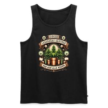 I'm this legendary gardener cannabis - Men's Premium Organic Tank Top - black - Front - AI Model Male 178 light (178cm)