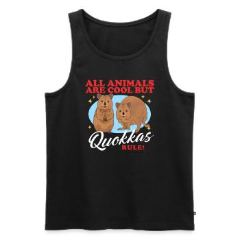 Cadeau de kangourou à queue courte Quokka Kangourou - Débardeur bio Premium Homme - noir - Devant - Michal (187cm)
