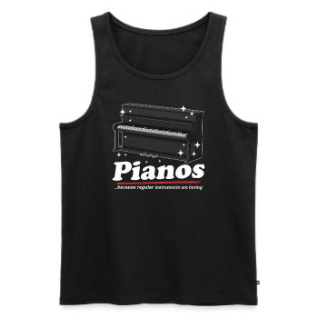 Pianistes avec piano | Cadeau Piano Pianiste - Débardeur bio Premium Homme - noir - Devant - Michal (187cm)