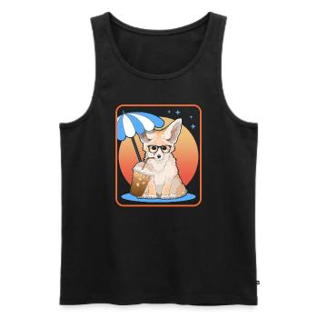 Fennek Wüstenfüchse Fuchs Geschenke - Männer Premium Bio Tank Top - Schwarz - Vorne - AI Model Male 178 light (178cm)