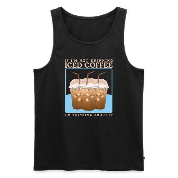 Iced Coffee Iced Coffee Coffee Lover Gift - Men's Premium Organic Tank Top - black - Front - AI Model Male 178 light (178cm)