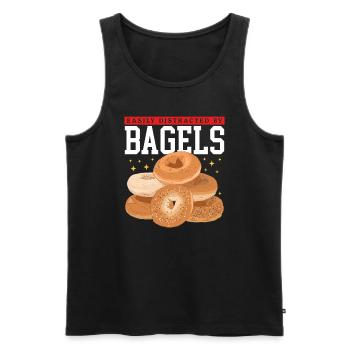 Cadeau de pain Bagel Beigel Bagol - Débardeur bio Premium Homme - noir - Devant - Michal (187cm)