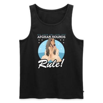 Afghan Greyhound Dog Owner Gift - Men's Premium Organic Tank Top - black - Front - Michal (187cm)