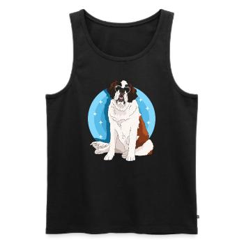 Bernhardiner Hund St. Bernhardshund Geschenk - Männer Premium Bio Tank Top - Schwarz - Vorne - AI Model Male 178 light (178cm)