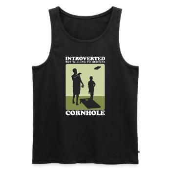 Cornhole Player Blind Hole Sac de haricots cadeau - Débardeur bio Premium Homme - noir - Devant - Michal (187cm)