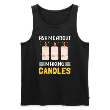 Bougies Candle Maker Candle Maker Cadeau - Débardeur bio Premium Homme - noir - Devant - AI Model Male 178 light (178cm)