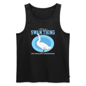 Schwan Schwäne Schwanenliebhaber Geschenk - Männer Premium Bio Tank Top - Schwarz - Vorne - Michal (187cm)