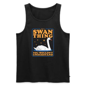 Schwan Schwanenliebhaber Schwäne Geschenk - Männer Premium Bio Tank Top - Schwarz - Vorne - Michal (187cm)