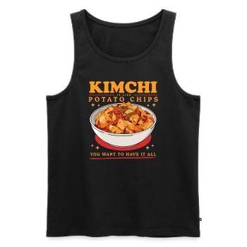 Kimchi Plat coréen Kimchi Cadeau - Débardeur bio Premium Homme - noir - Devant - Michal (187cm)