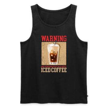 Iced Coffee Iced Coffee Coffee Lover Gift - Men's Premium Organic Tank Top - black - Front - AI Model Male 178 light (178cm)