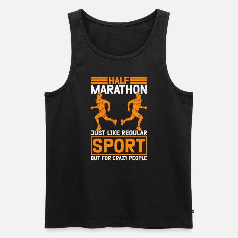 Halbmarathon Läufer Halb-Marathon Geschenk - Männer Premium Bio Tank Top - Schwarz