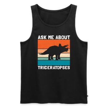 Triceratops Dinosaurier Dinos Geschenke - Männer Premium Bio Tank Top - Schwarz - Vorne - Michal (187cm)