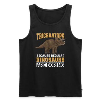 Triceratops Dinos Geschenk - Männer Premium Bio Tank Top - Schwarz - Vorne - Michal (187cm)