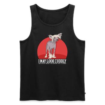 Chinese Crested Dog Chinese Crested Gift - Men's Premium Organic Tank Top - black - Front - AI Model Male 178 light (178cm)