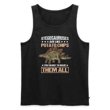 Cadeau de dinosaure Stegosaurus Dinos - Débardeur bio Premium Homme - noir - Devant - AI Model Male 178 light (178cm)