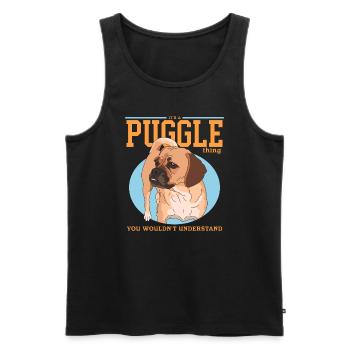 Puggle Hundebesitzer Hundehalter Geschenk - Männer Premium Bio Tank Top - Schwarz - Vorne - Michal (187cm)