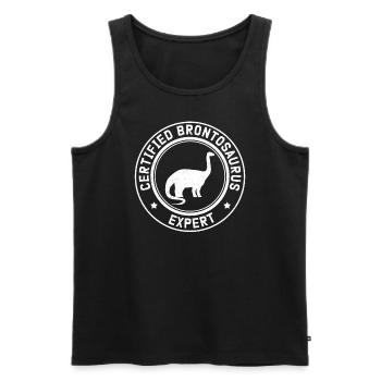 Brontosaurus Expert Dinosaur Dino Gift - Men's Premium Organic Tank Top - black - Front - AI Model Male 178 light (178cm)