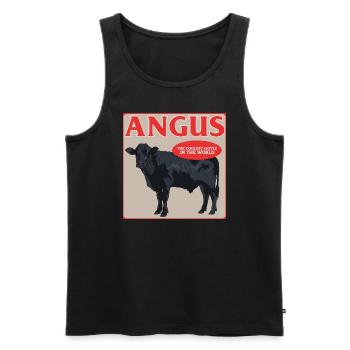 Vache Aberdeen Angus Cadeau de vache Aberdeen - Débardeur bio Premium Homme - noir - Devant - AI Model Male 178 light (178cm)