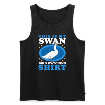 Schwan Schwanenliebhaber Schwäne Geschenk - Männer Premium Bio Tank Top - Schwarz - Vorne - Michal (187cm)