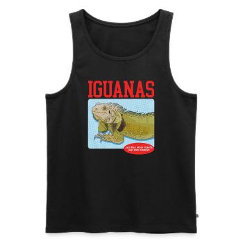 Iguana Reptile Lizard Iguanas Gift - Men's Premium Organic Tank Top - black - Front - AI Model Male 178 light (178cm)