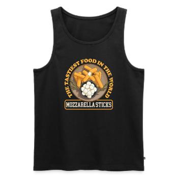 Mozzarella Sticks Cheese Lover Gift - Men's Premium Organic Tank Top - black - Front - AI Model Male 178 light (178cm)