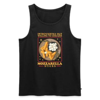 Mozzarella Sticks Cheese Lover Gift - Men's Premium Organic Tank Top - black - Front - AI Model Male 178 light (178cm)