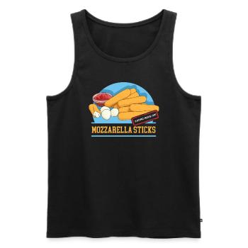 Mozzarella Sticks Käseliebhaber Geschenk - Männer Premium Bio Tank Top - Schwarz - Vorne - AI Model Male 178 light (178cm)