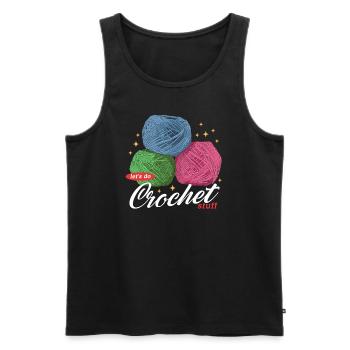 crochet crochet cadeau - Débardeur bio Premium Homme - noir - Devant - Michal (187cm)