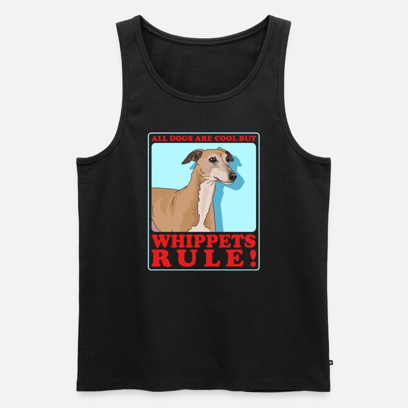 Whippet Petit lévrier anglais Cadeau - Débardeur bio Premium Homme - noir