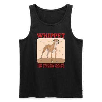 Whippet Lévrier anglais Cadeau - Débardeur bio Premium Homme - noir - Devant - Michal (187cm)