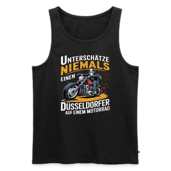 Never underestimate a Dusseldorf resident on a - Men's Premium Organic Tank Top - black - Front - Michal (187cm)