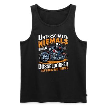 Never underestimate a Dusseldorf resident on a - Men's Premium Organic Tank Top - black - Front - Michal (187cm)