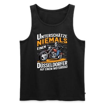 Never underestimate a Dusseldorf resident on a - Men's Premium Organic Tank Top - black - Front - Michal (187cm)