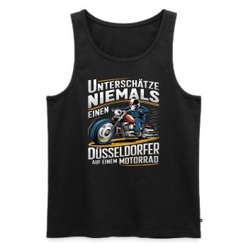 Never underestimate a Dusseldorf resident on a - Men's Premium Organic Tank Top - black - Front - Michal (187cm)