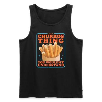 Churros Baker Churro Cadeaux - Débardeur bio Premium Homme - noir - Devant - AI Model Male 178 light (178cm)