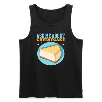 Käsekuchen Quarkkuchen Cheesecake Geschenk - Männer Premium Bio Tank Top - Schwarz - Vorne - Michal (187cm)