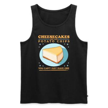 Käsekuchen Cheesecake Quarkkuchen Geschenke - Männer Premium Bio Tank Top - Schwarz - Vorne - Michal (187cm)