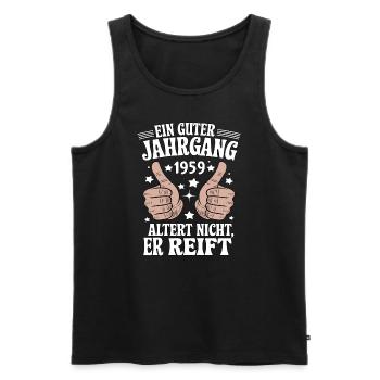 A good vintage 1959 birthday - Men's Premium Organic Tank Top - black - Front - AI Model Male 178 light (178cm)