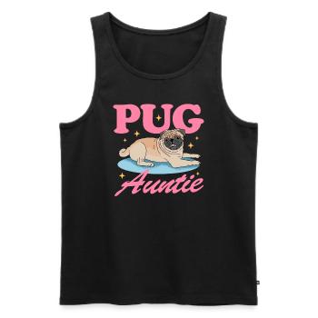 Mops Tante Hundeliebhaber Geschenk - Männer Premium Bio Tank Top - Schwarz - Vorne - Michal (187cm)