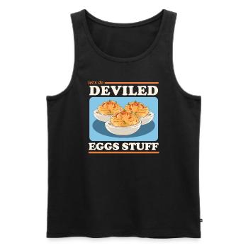 Gefüllte Eier Dressed Deviled Eggs Geschenk - Männer Premium Bio Tank Top - Schwarz - Vorne - AI Model Male 178 light (178cm)