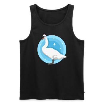 Swan Swans Swan Lover Gifts - Men's Premium Organic Tank Top - black - Front - AI Model Male 178 light (178cm)