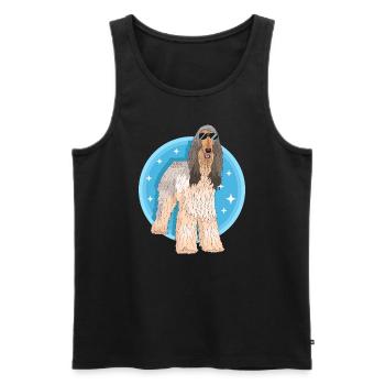 Afghan Greyhound Dog Owner Gift - Men's Premium Organic Tank Top - black - Front - Michal (187cm)