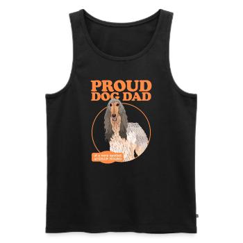 Lévrier afghan papa chien papa cadeau - Débardeur bio Premium Homme - noir - Devant - Michal (187cm)