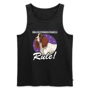 English Springer Spaniel Hund Geschenk - Männer Premium Bio Tank Top - Schwarz - Vorne - Michal (187cm)